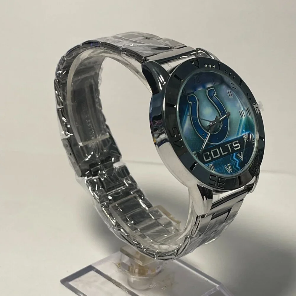 Indianapolis Colts NFL Team Logo Men's Stainless-Steel Silver Watch NEW